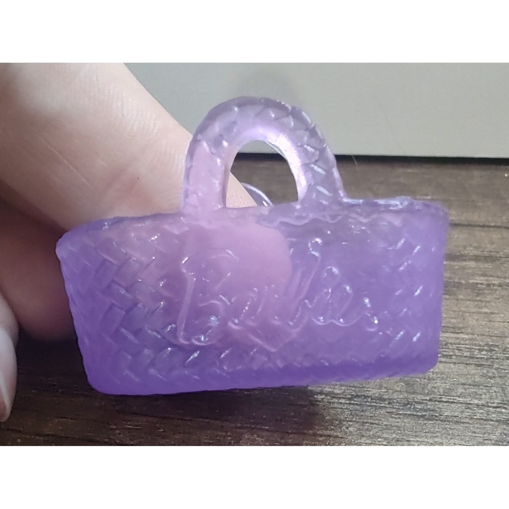 Barbie Doll Purple Miniature 1.25" Pet Animal Laundry Handle Basket Sheer Z29